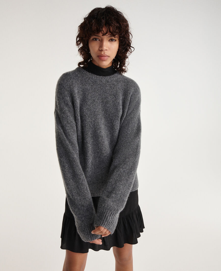jersey lana alpaca gris oscuro amplio