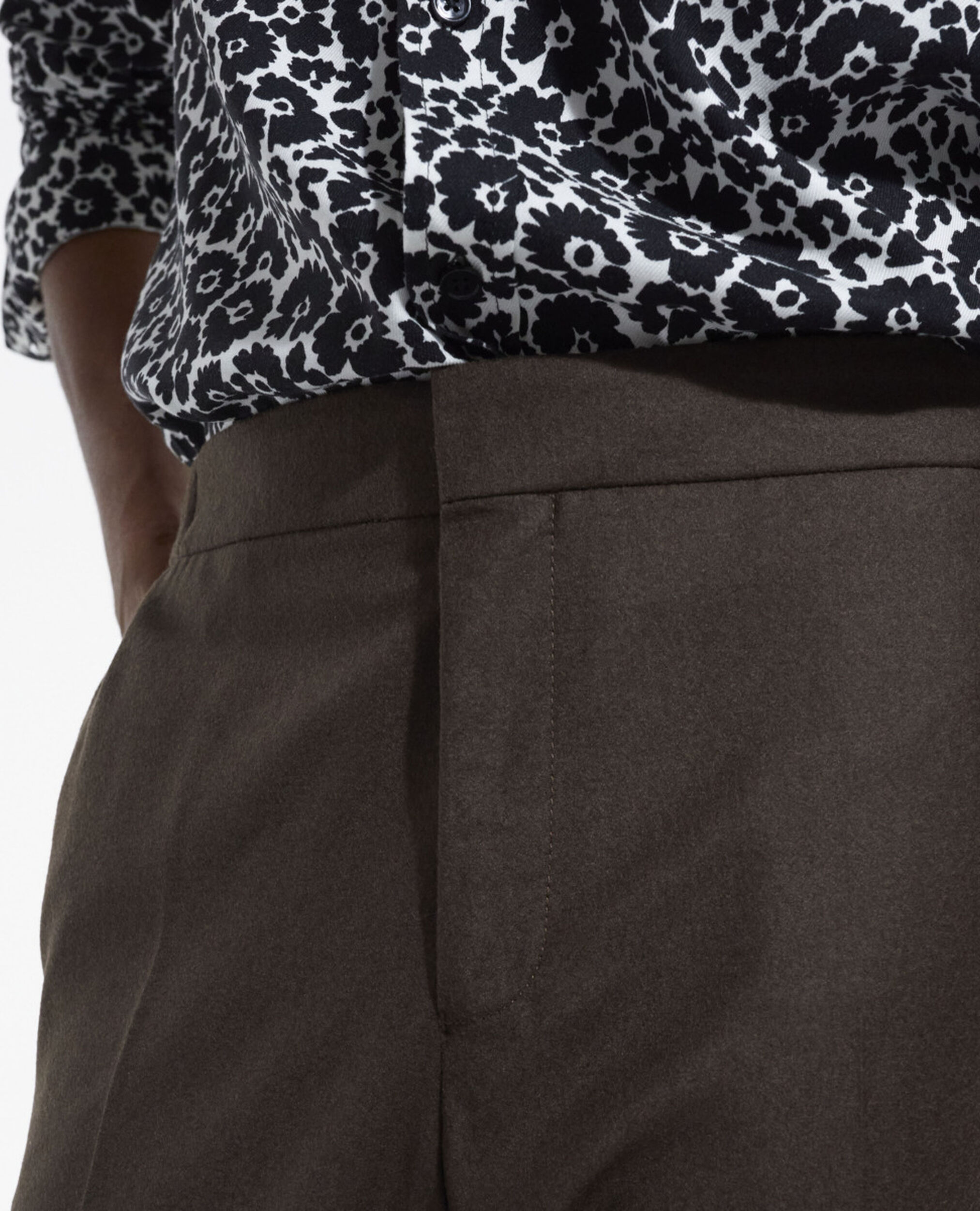 Brown wool pants, BROWN, hi-res image number null