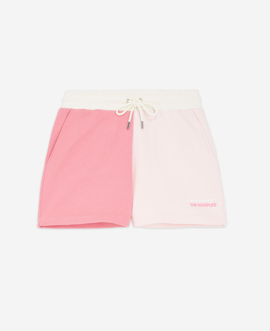 rosa und ecrufarbene shorts aus modal