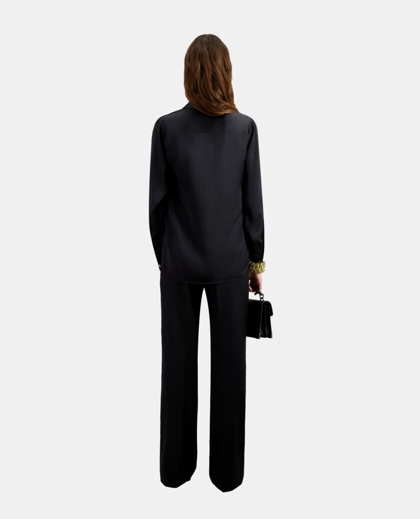 The Kooples MUJER BLACK camisa negra seda