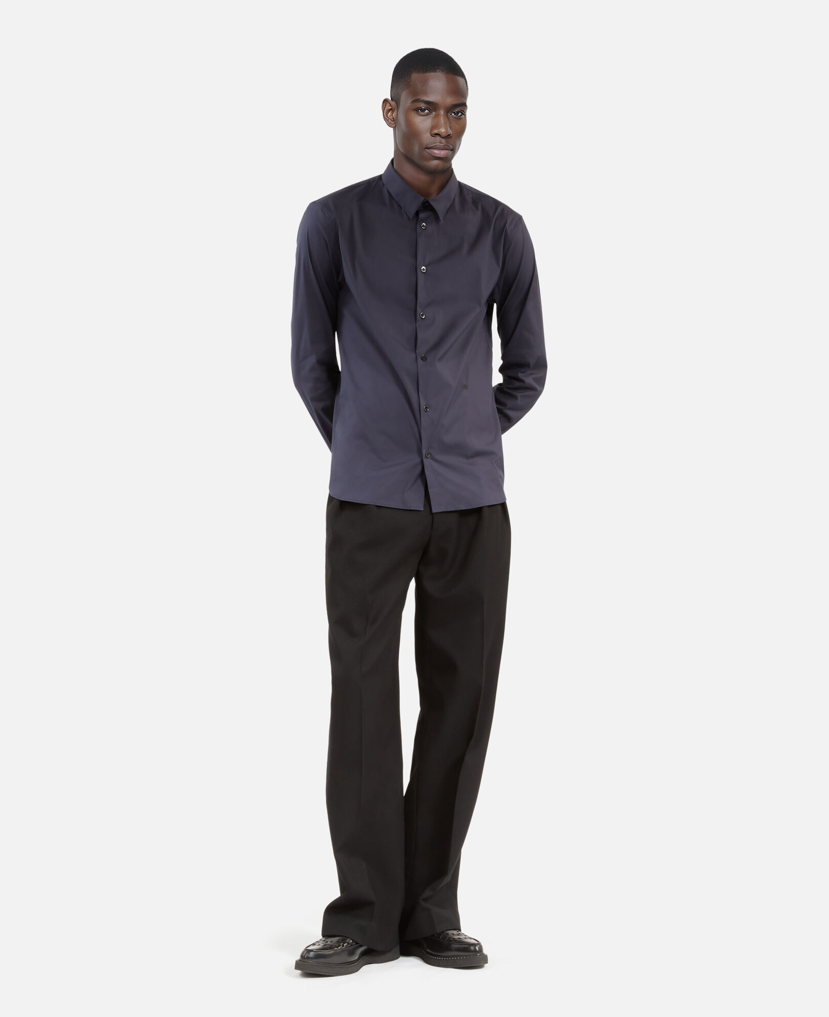 The Kooples MEN NAVY navy blue poplin shirt