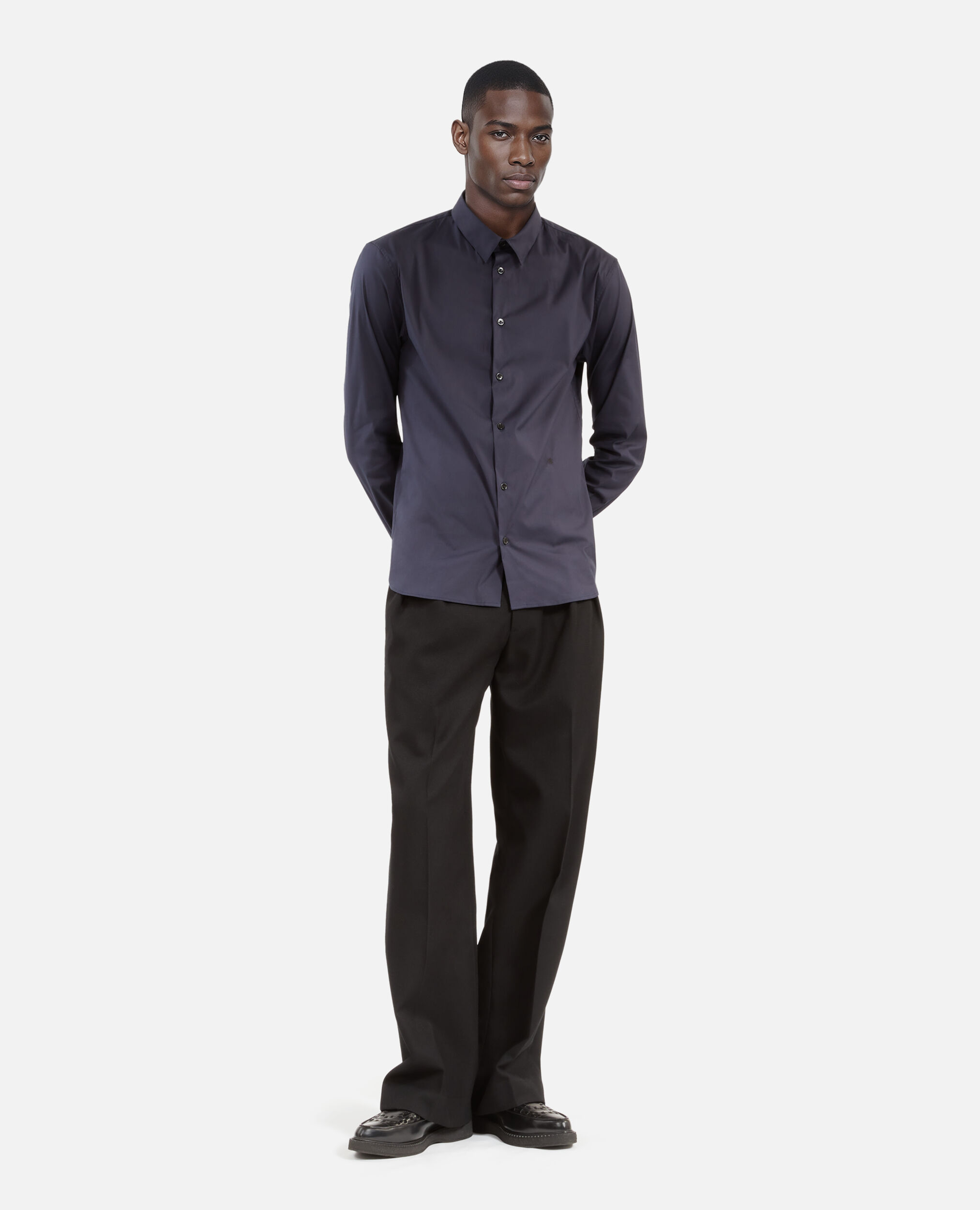 Navy blue poplin shirt, NAVY, hi-res image number null