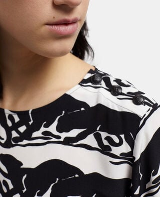 The Kooples F BLACK / WHITE panther printed blouse
