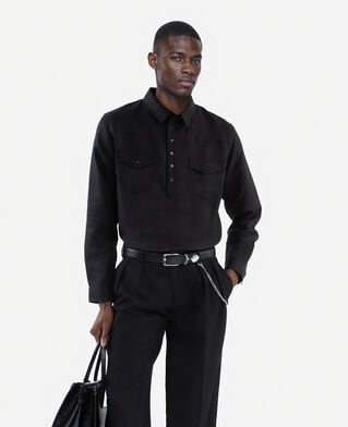 The Kooples HOMME BLACK chemise style polo noire
