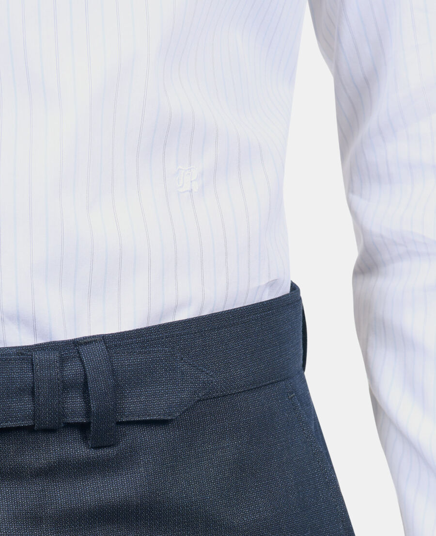 The Kooples H WHITE / BLUE white striped formal shirt