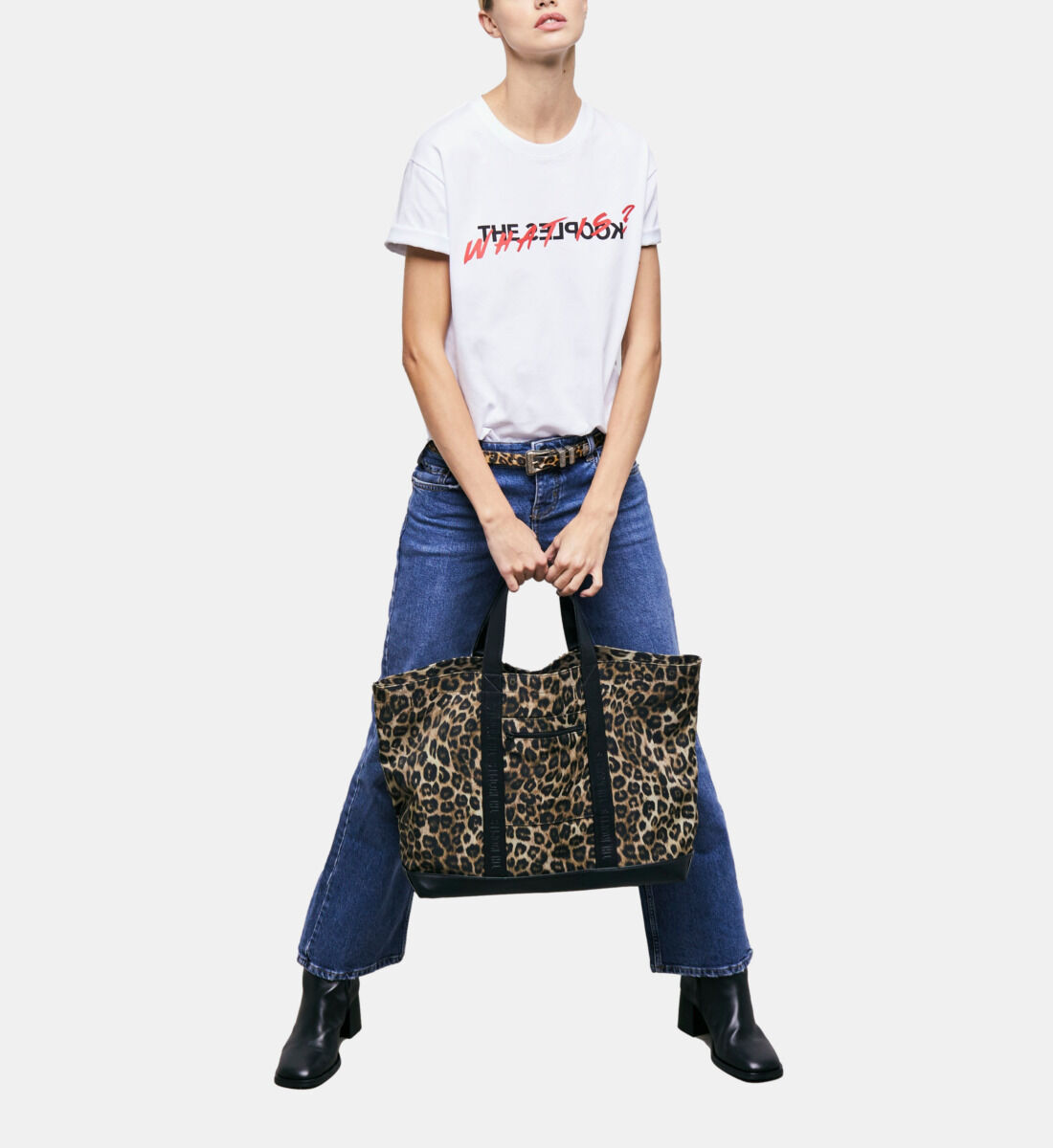 Leopard print tote bag
