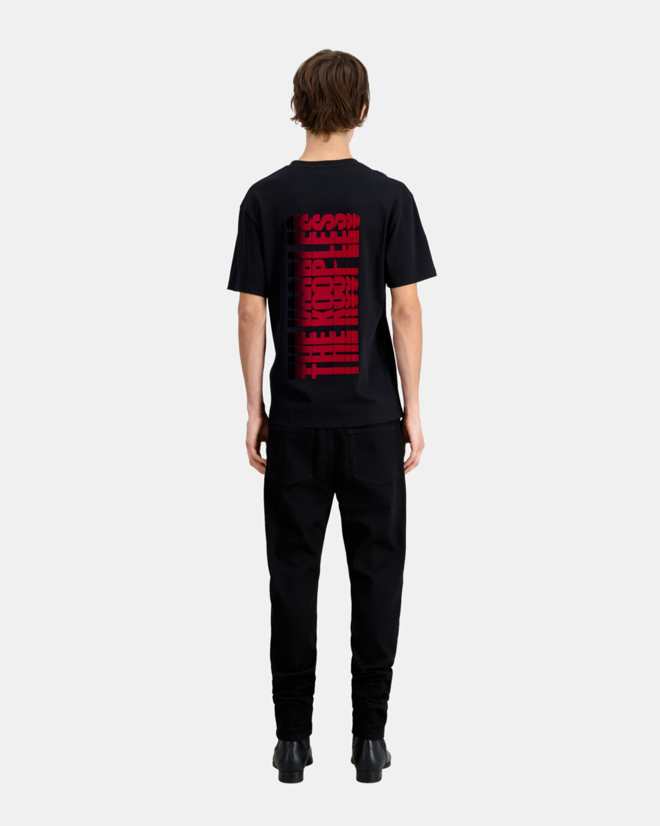 The Kooples HOMME BLACK t-shirt homme noir avec sérigraphie logo