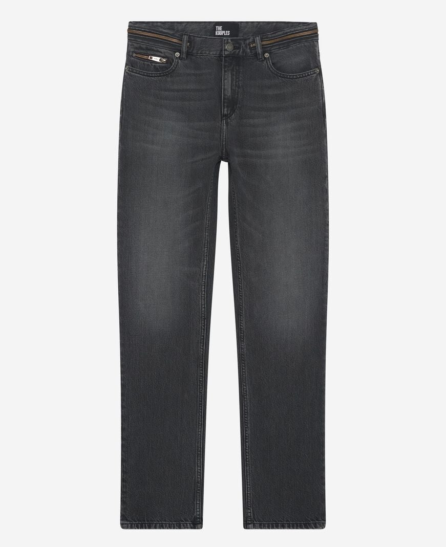 The Kooples HOMME BLACK WASHED jean slim noir délavé