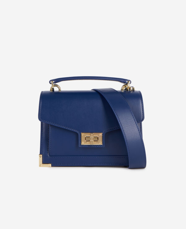 small emily bag in navy blue leather