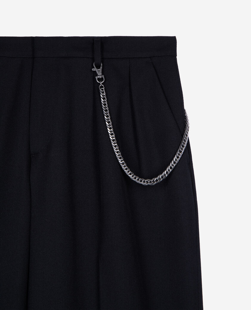 The Kooples HOMME BLACK pantalon en laine coupe large noir