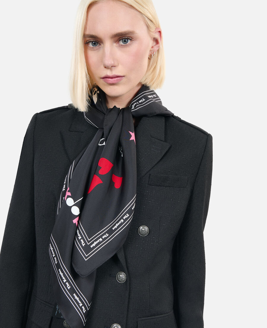 The Kooples FEMME BLACK foulard en soie imprimée