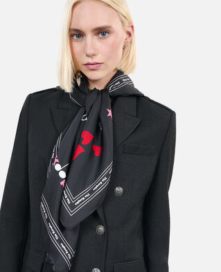 The Kooples FEMME BLACK foulard en soie imprimée