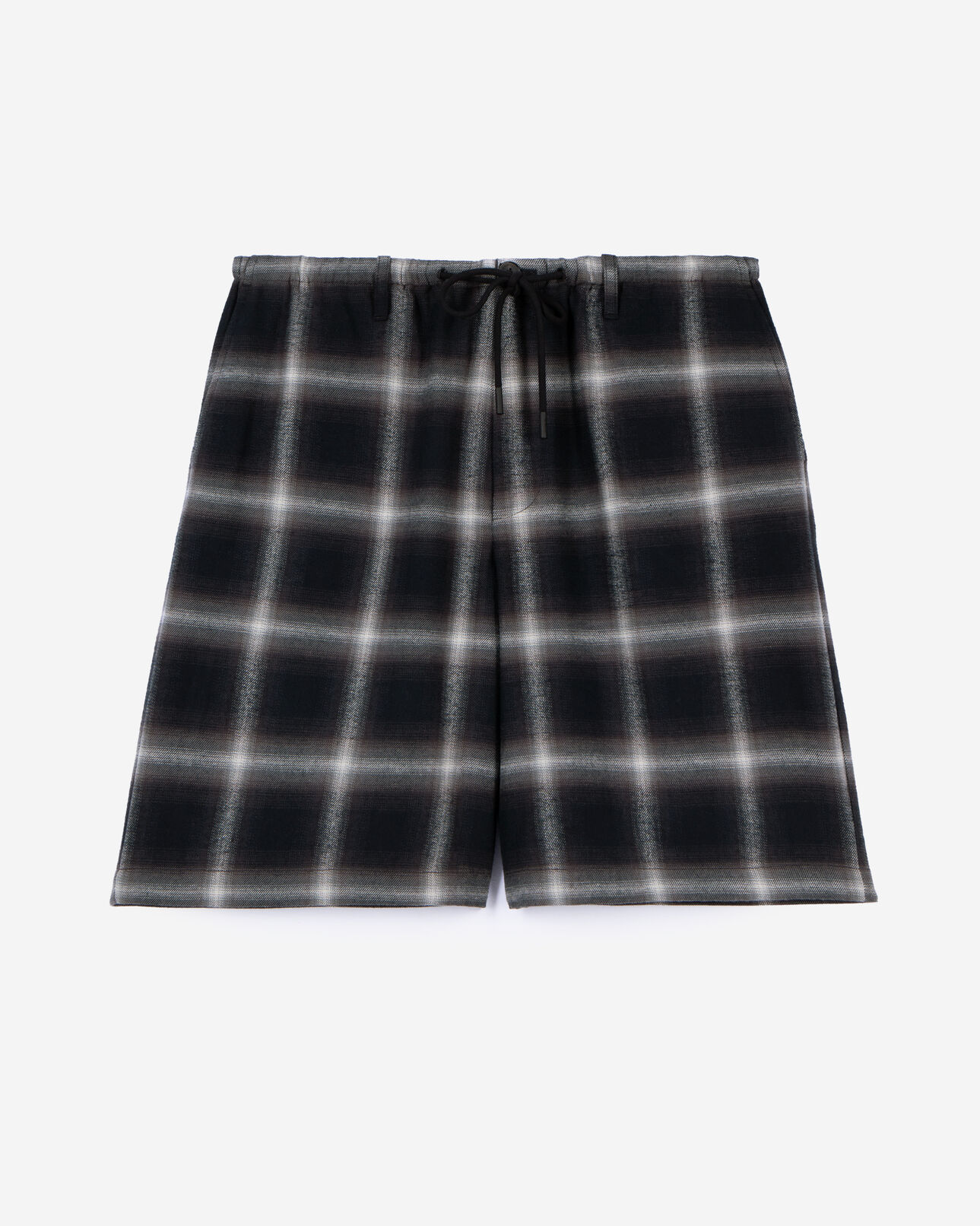 The Kooples MEN BLACK GREY WHITE black and white checked bermuda shorts