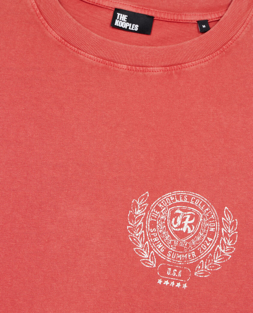 The Kooples HOMME RED BRIQUE t-shirt avec s&eacute;rigraphie rouge