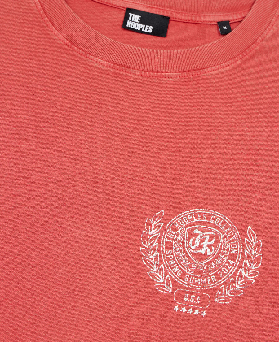 The Kooples HOMME RED BRIQUE t-shirt avec s&eacute;rigraphie rouge
