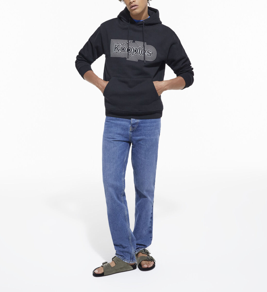 Black sweatshirt with screen print The Kooples US
