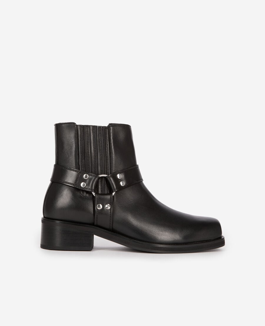 The Kooples HOMBRE BLACK botas con correas de cuero negro
