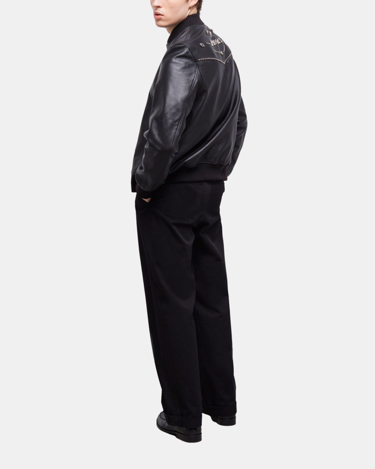 The Kooples H BLACK black leather jacket