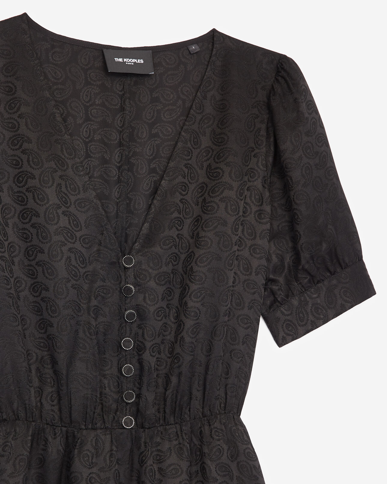 The Kooples DAMEN BLACK schwarzes langes kleid mit knöpfen