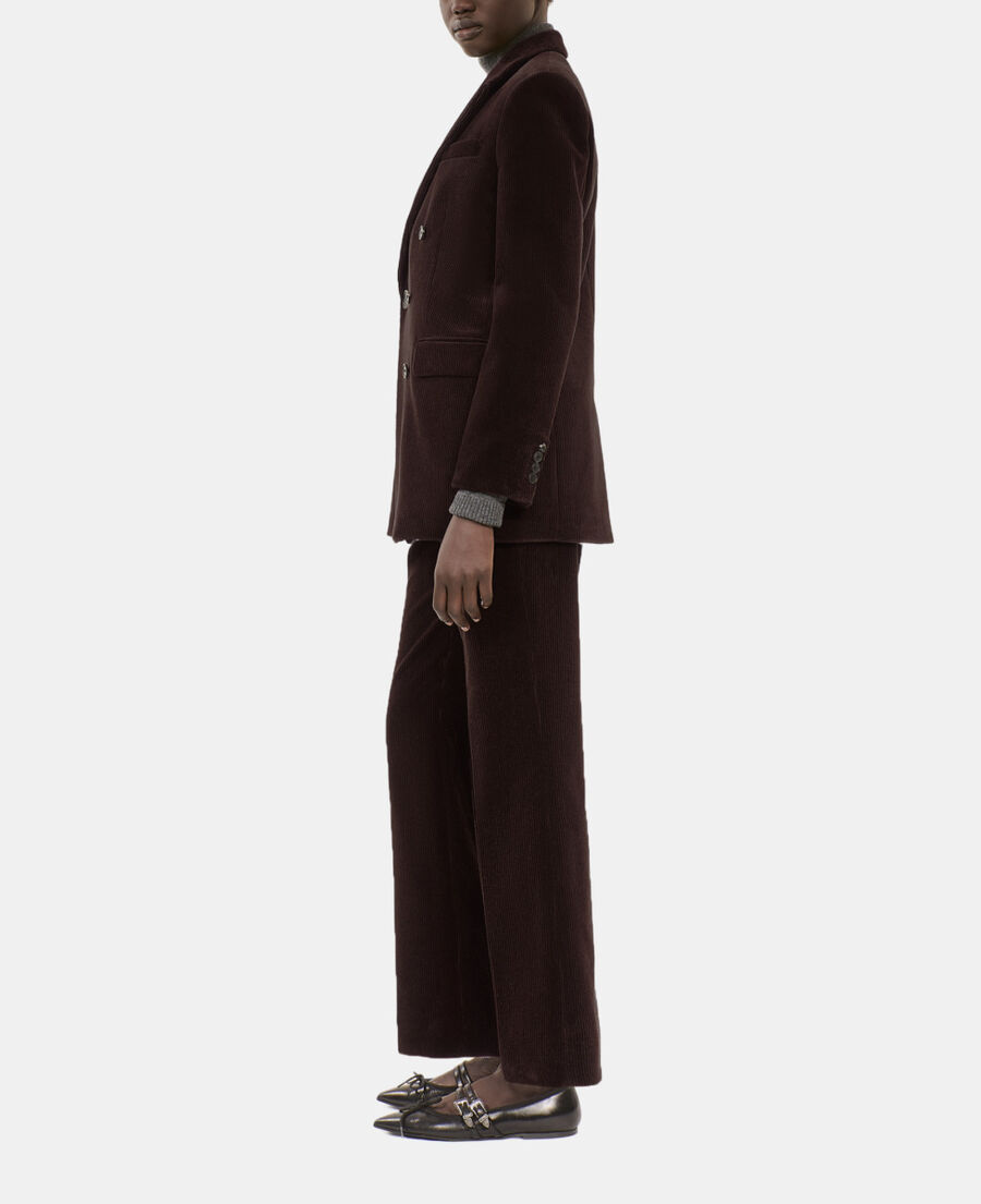 The Kooples DAMEN BROWN braune anzugjacke aus cordsamt