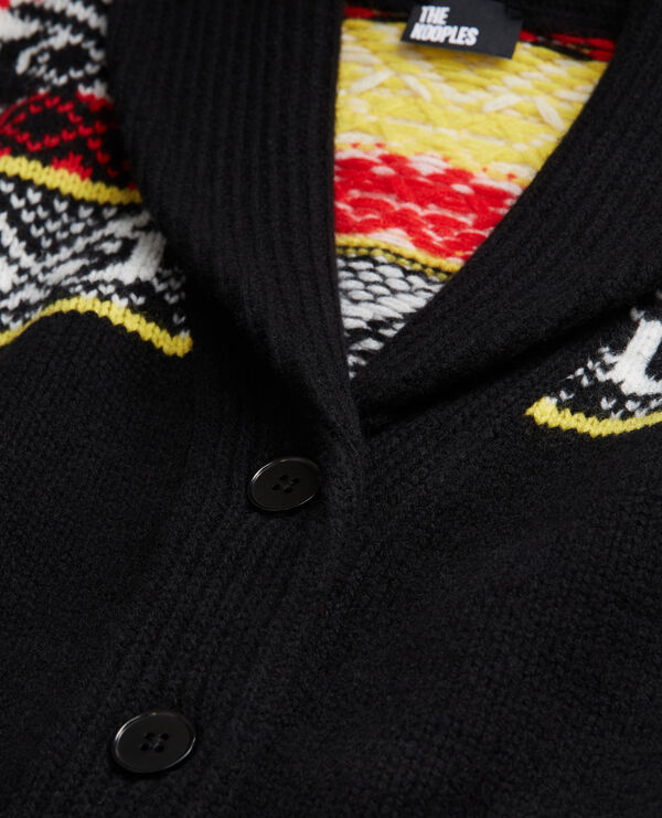 patterned wool cardigan