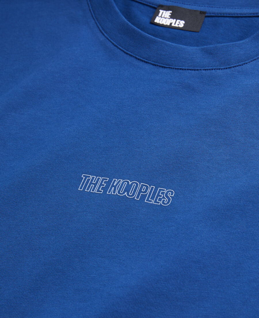 camiseta azul vivo logotipo para hombre