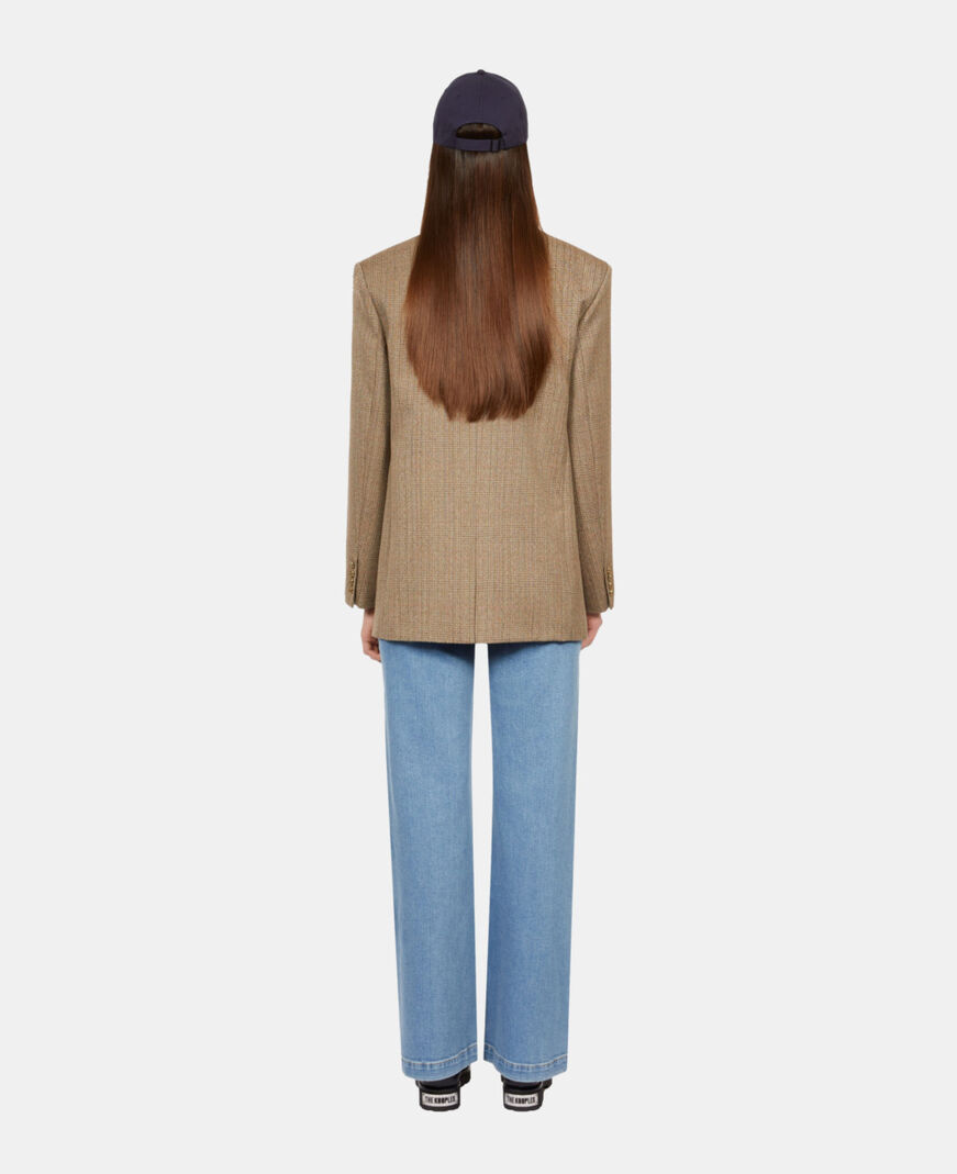 The Kooples F BROWN CHEVRON brown wool herringbone blazer