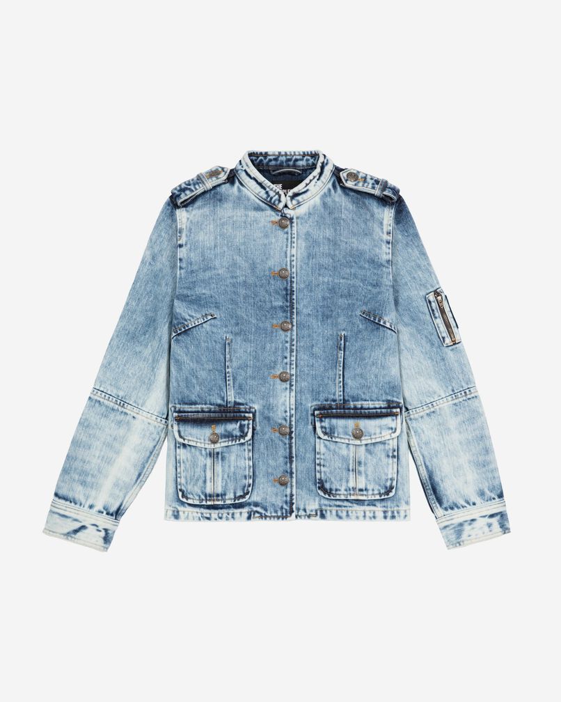 The Kooples WOMEN BABY BLUE officer-style jacket in denim