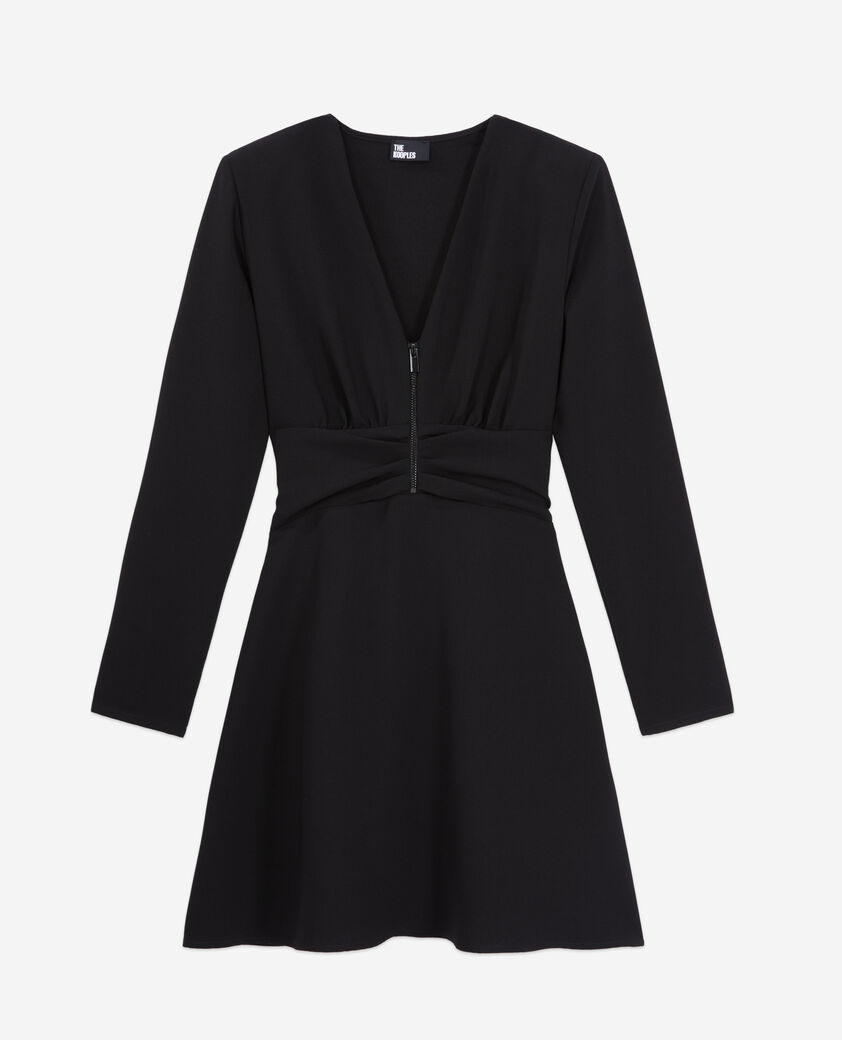 The Kooples FEMME BLACK robe courte noire en crêpe