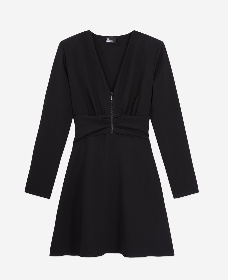 The Kooples WOMEN BLACK short black crepe dress