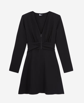 The Kooples WOMEN BLACK short black crepe dress