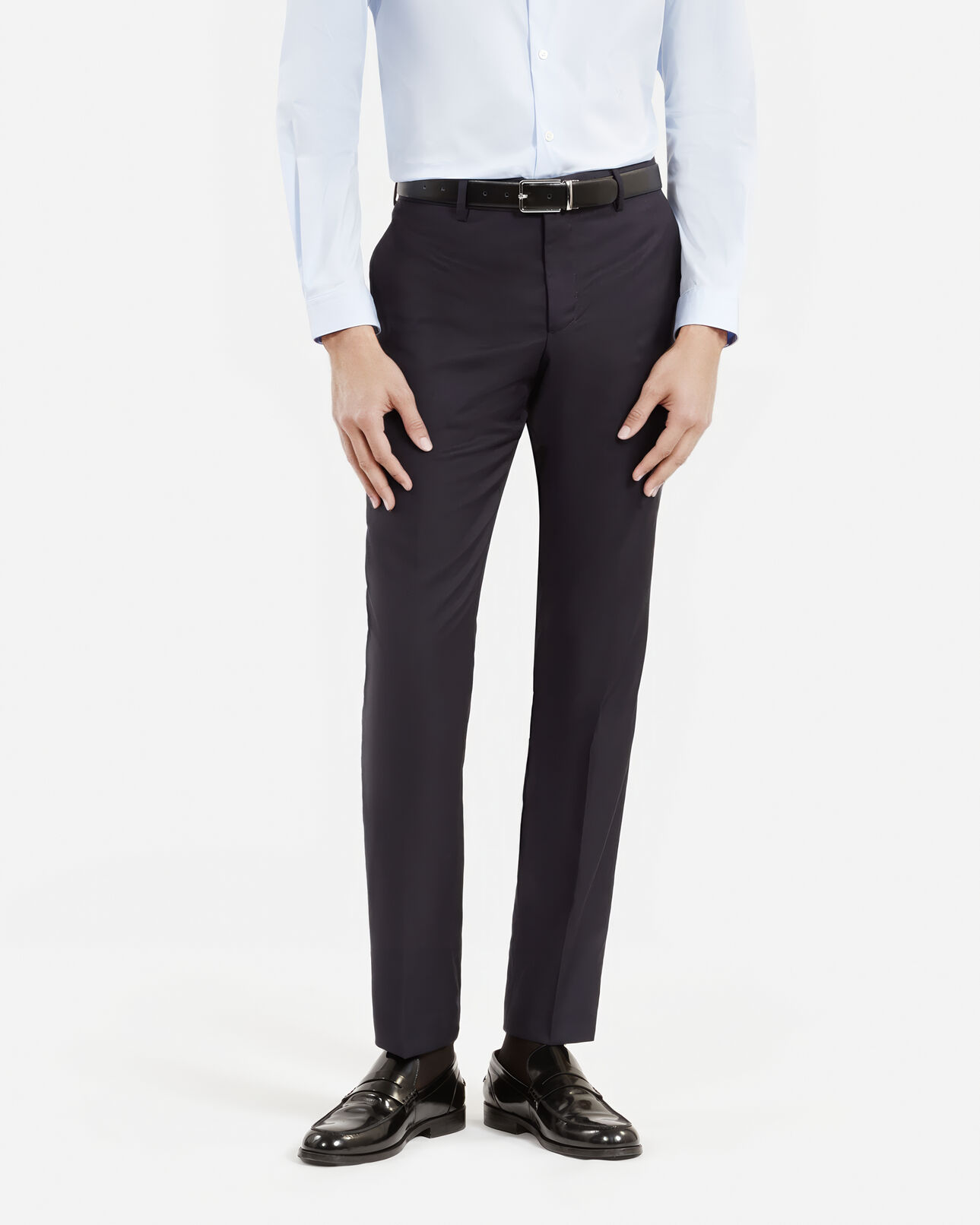 The Kooples MEN DARK NAVY navy blue wool suit pants slim fit