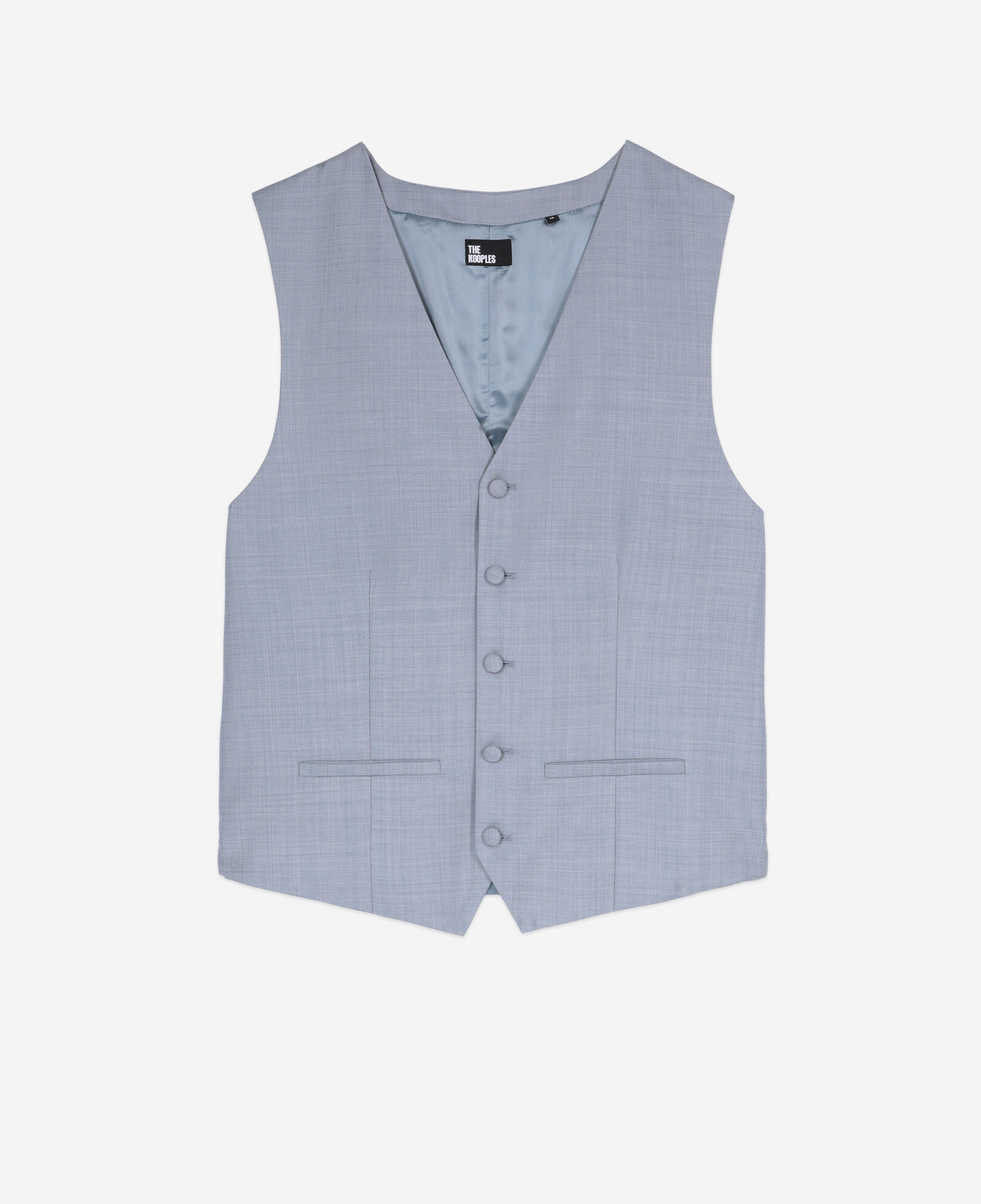 The Kooples MEN BLUE light blue wool fitted suit waistcoat
