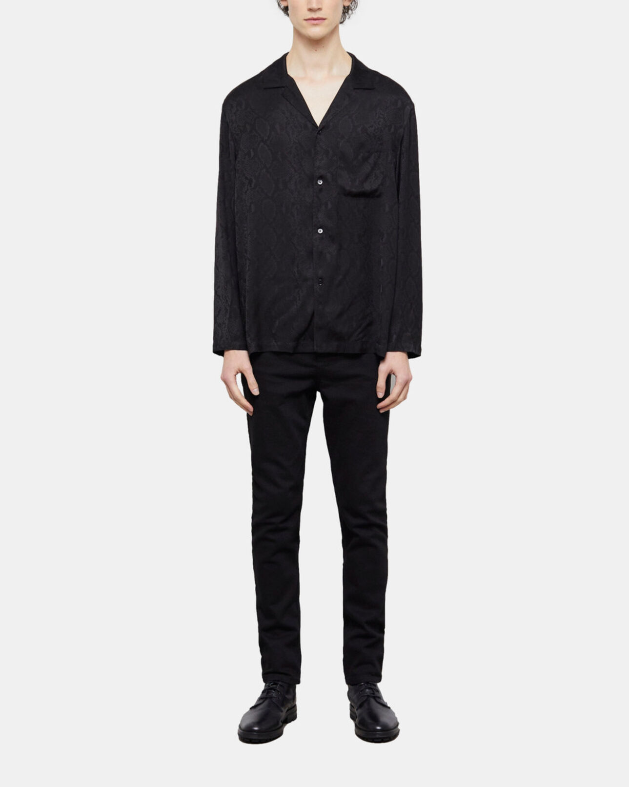 The Kooples HOMME BLACK chemise casual python noir