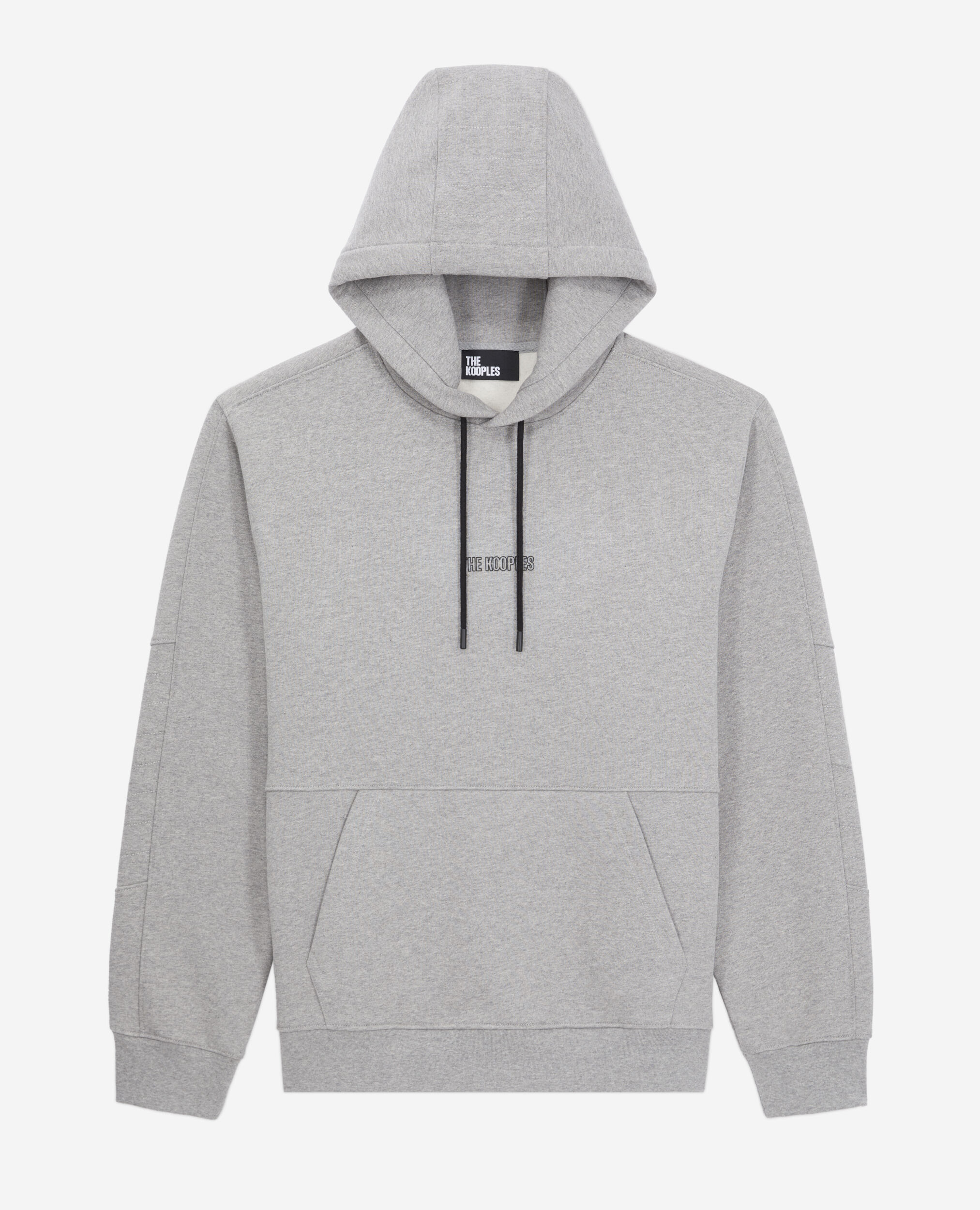 Sweatshirt Homme biker gris à capuche