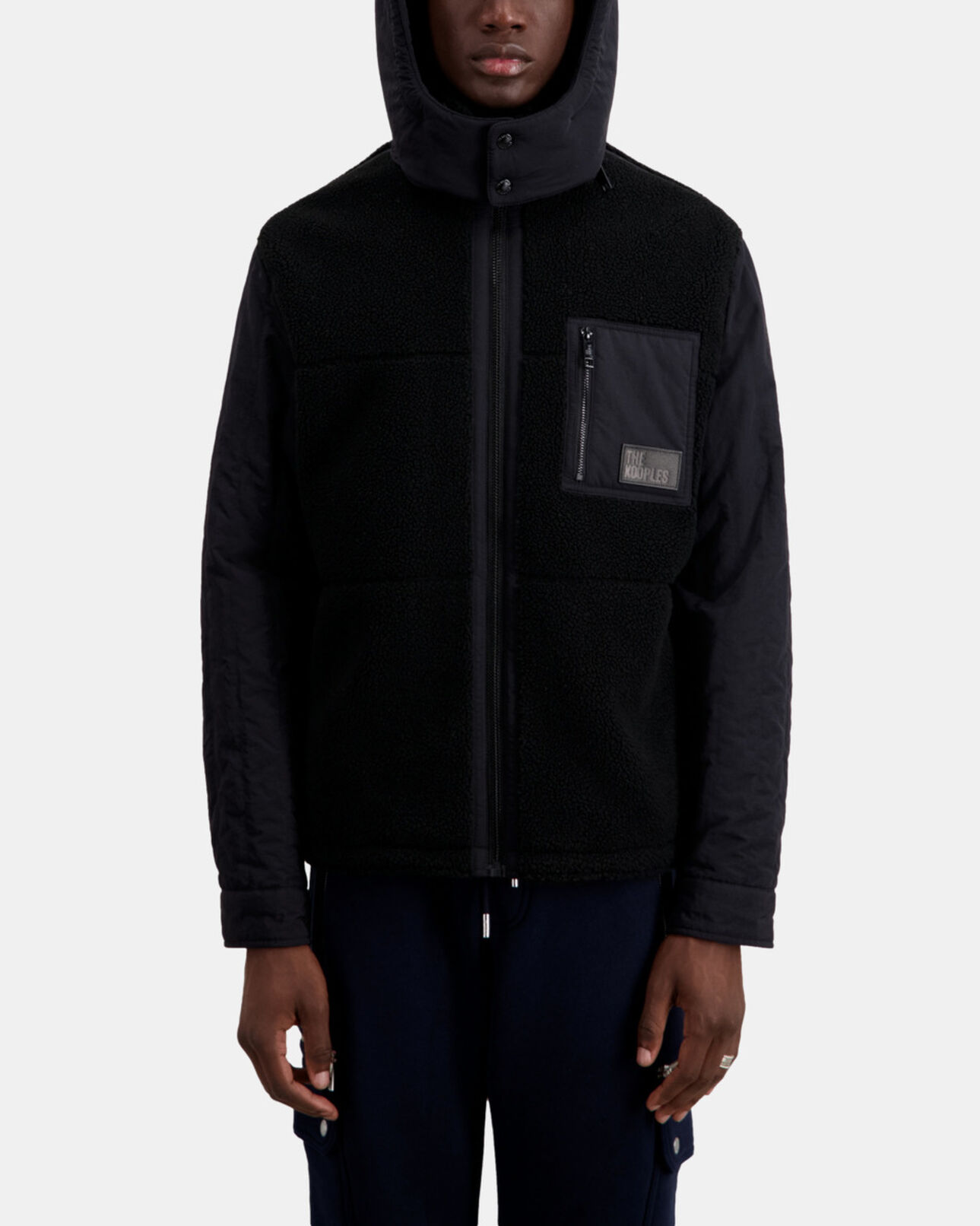 The Kooples HOMME BLACK blouson type surchemise sherpa noir