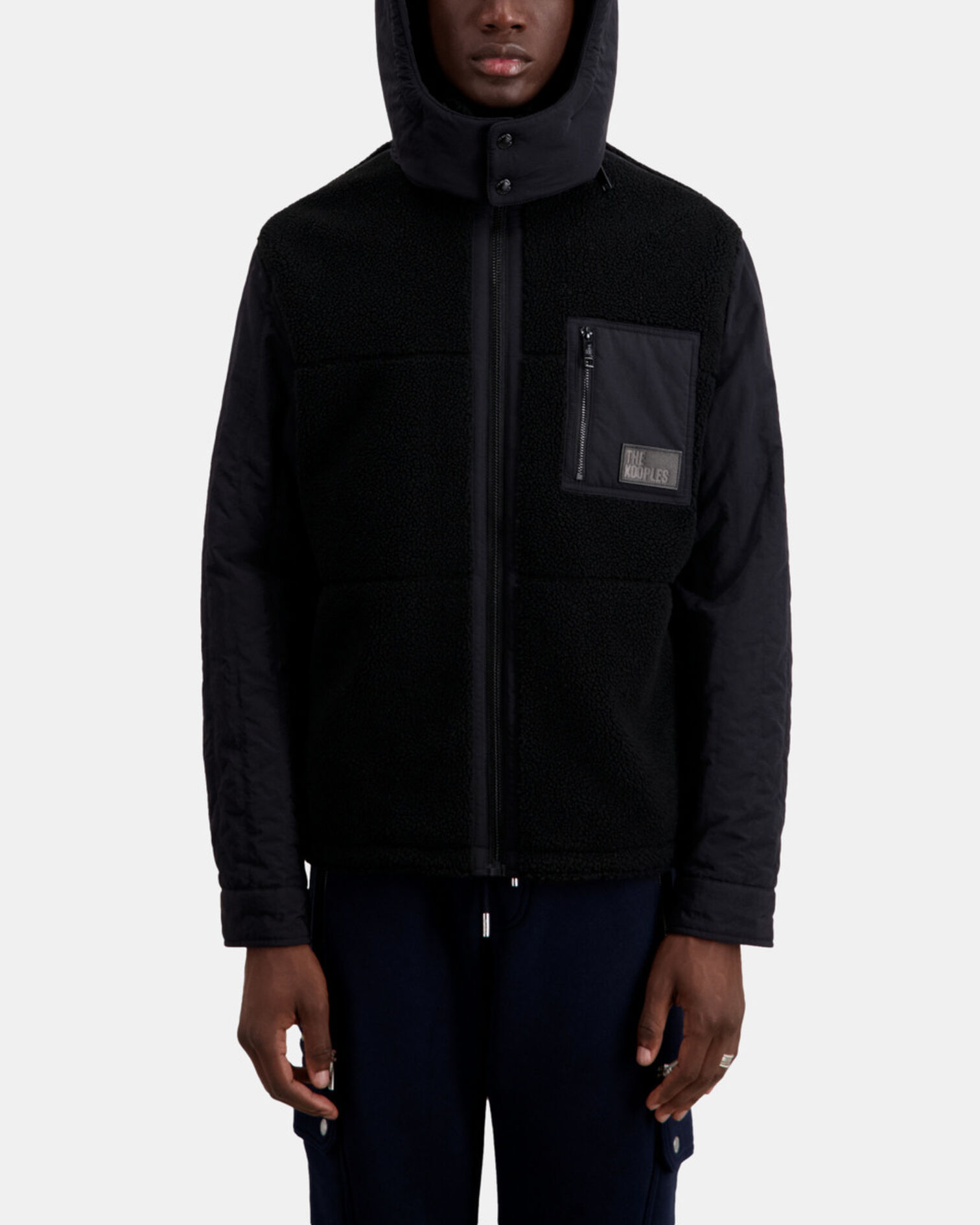 Blouson type surchemise sherpa noir, BLACK, hi-res image number null