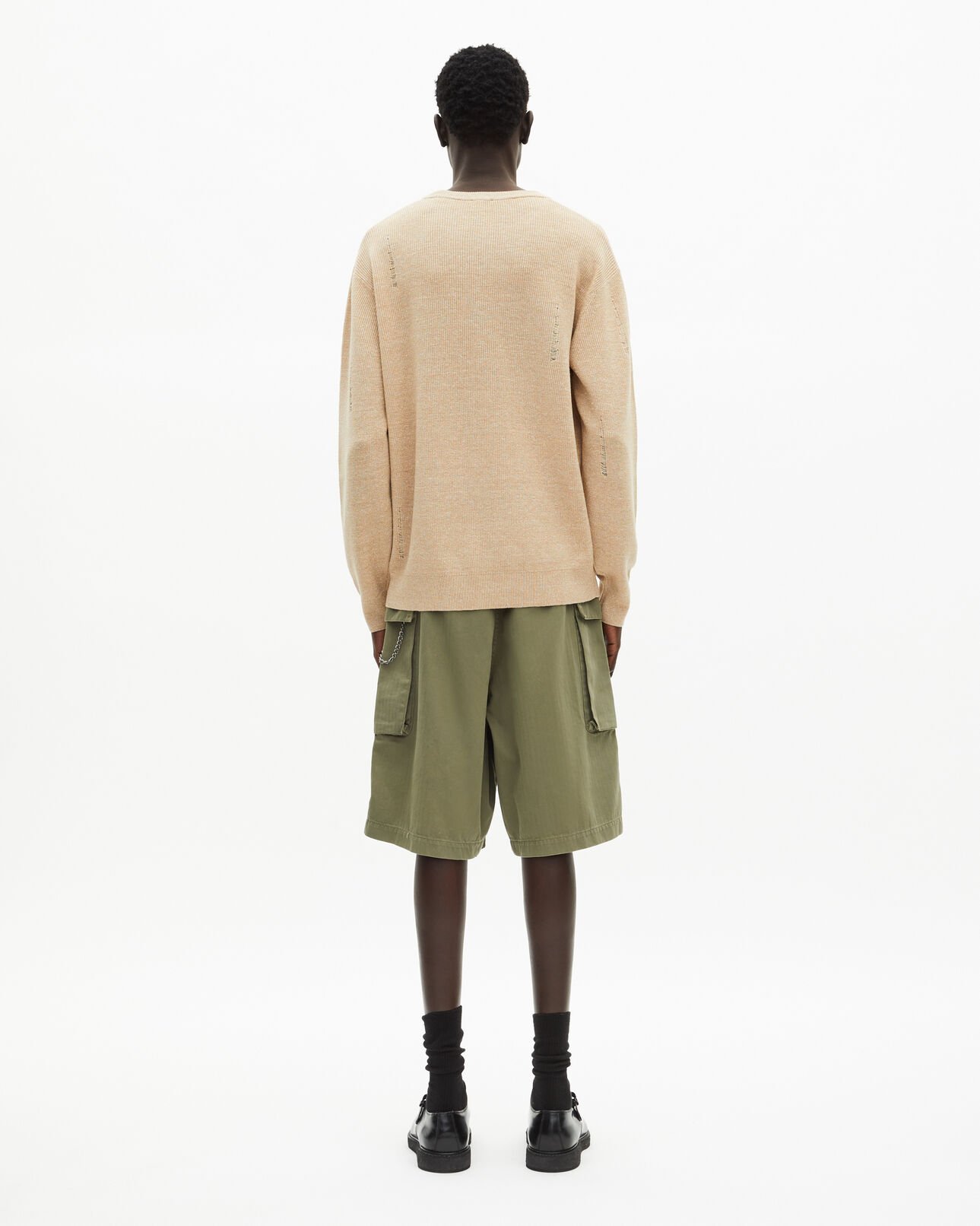 The Kooples HERREN ECRU pullover aus ungebleichter wolle und leinen