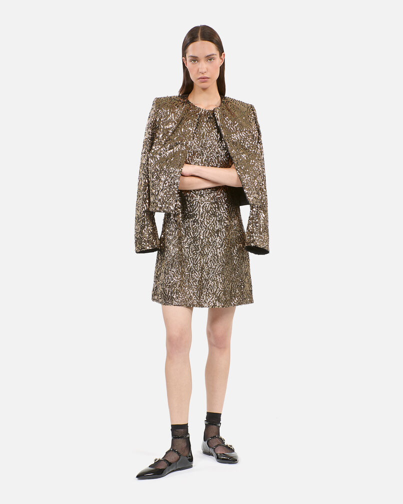 The Kooples FEMME GOLD veste courte à sequins dorés