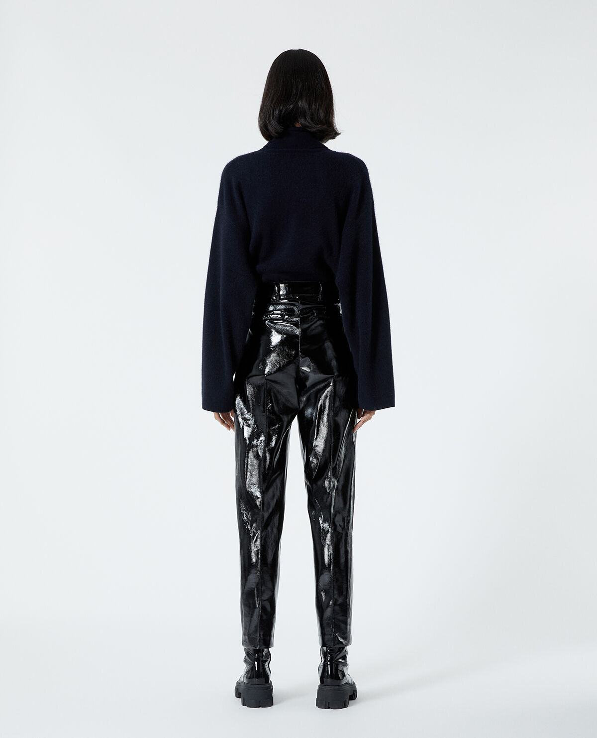 Zara vinyl hot sale trousers