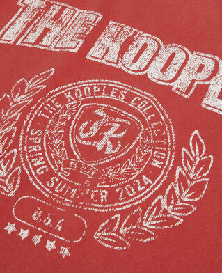 The Kooples F RED BRIQUE red t-shirt with blazon serigraphy