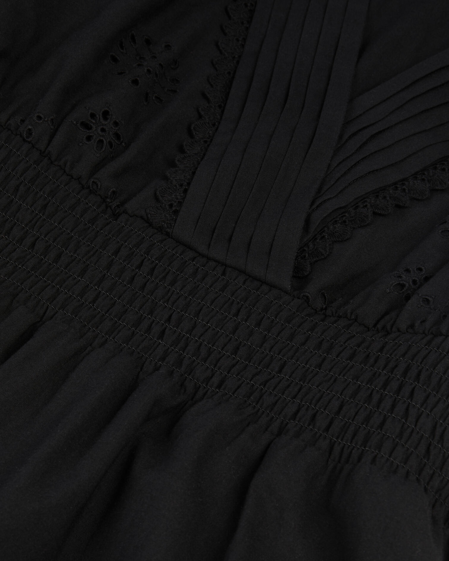 Robe courte en broderie anglaise noire, BLACK, hi-res image number null