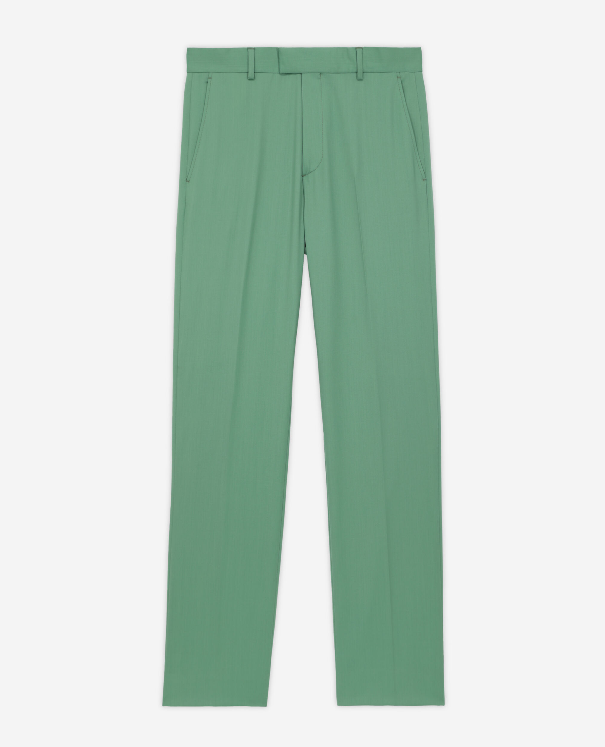 Green wool suit pants, GREEN, hi-res image number null