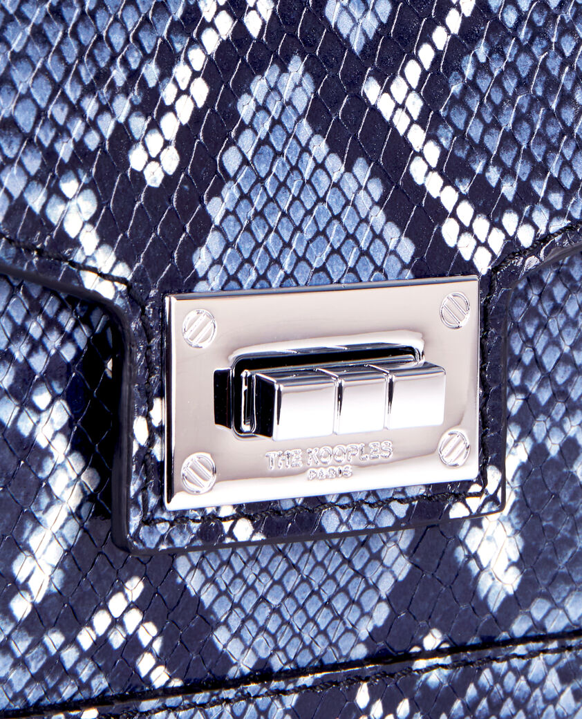 The Kooples WOMEN NAVY emily chain bag in blue python-effect leather