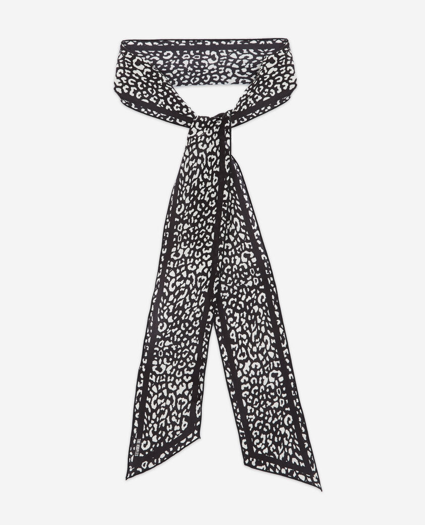 The Kooples MIXTE BLACK WHITE foulard léopard noir