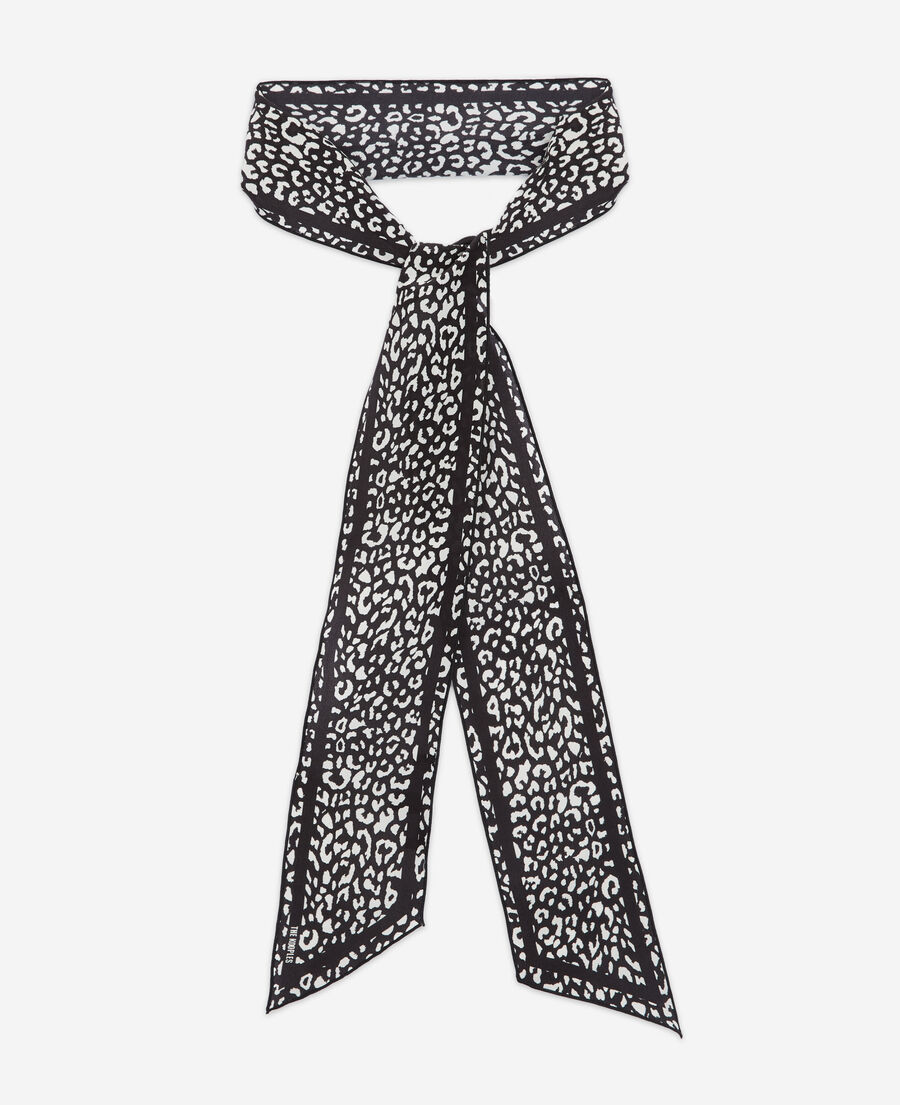 The Kooples MIXTE BLACK WHITE foulard léopard noir