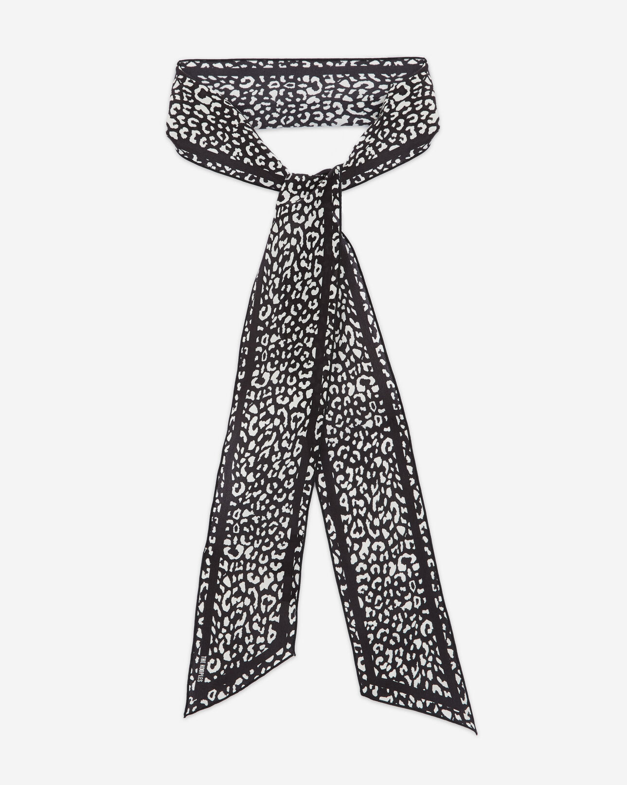 The Kooples MIXTE BLACK WHITE foulard léopard noir