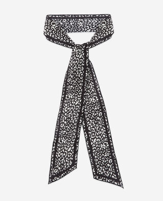The Kooples MIXTE BLACK WHITE foulard léopard noir