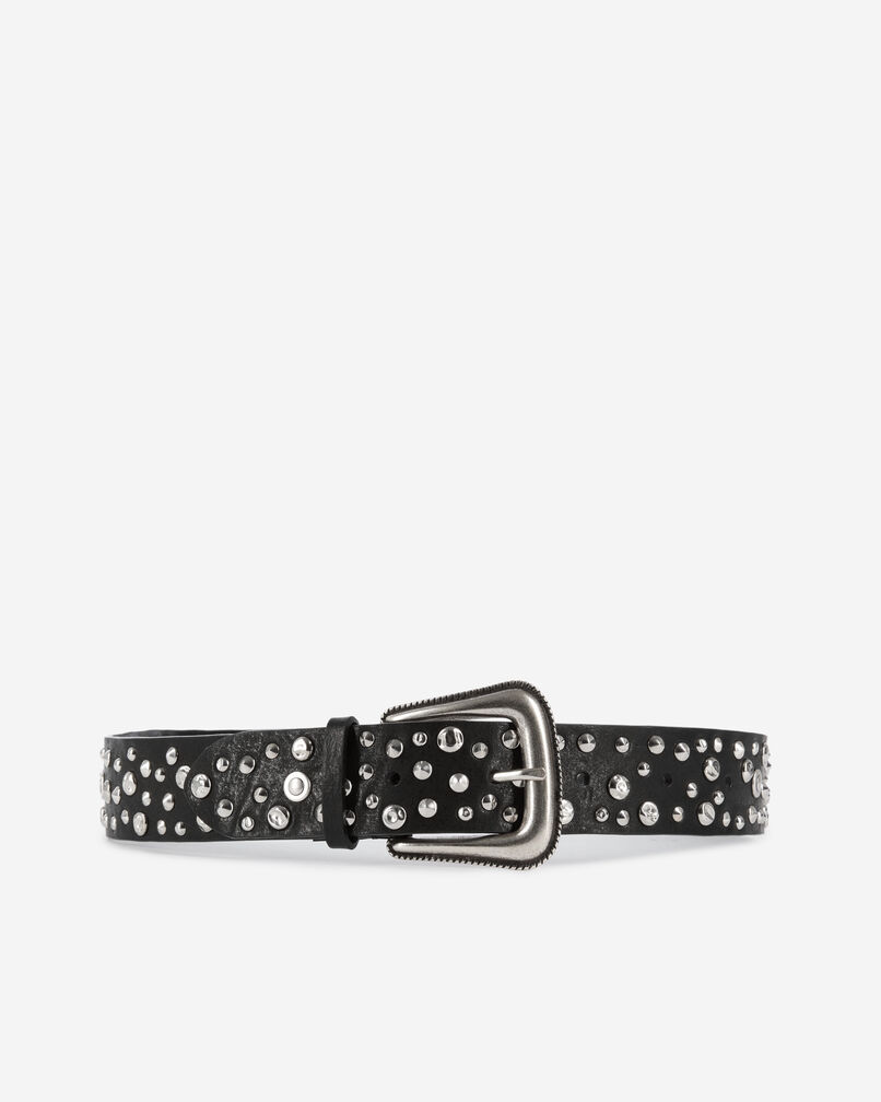 The Kooples FEMME BLACK ceinture cloutée en cuir noir
