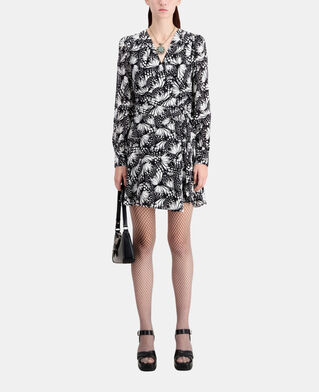 The Kooples F BLACK WHITE short printed wrap dress